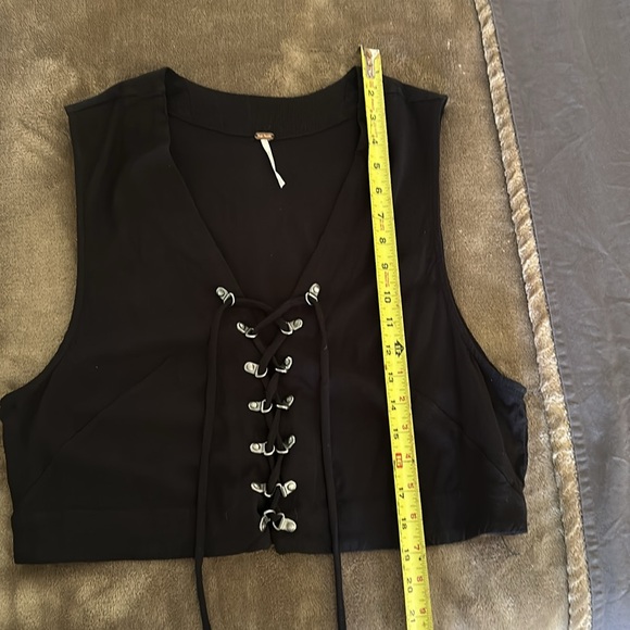 Free People rare lace-up black vest - Picture 8 of 8